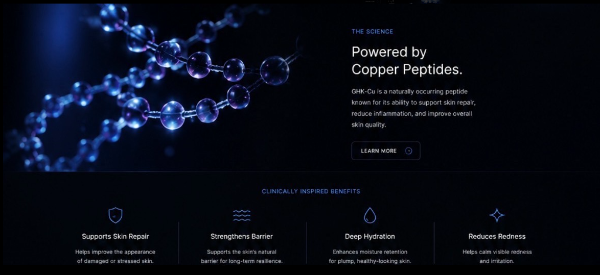 Glowing copper peptide molecular chain